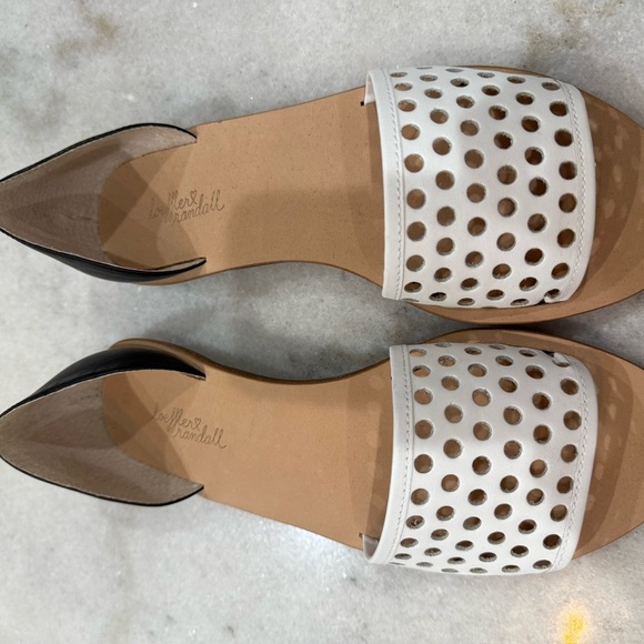 Loeffler Randall White and Black Women's Sandals Size 9M - Picture 1 of 3